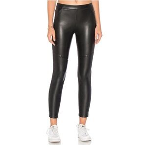 Free People Faux Leather Leggings in Black